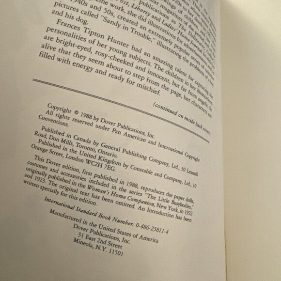 Little Busybodies Paper Dolls In Full Color By Frances Tipton Hunter Book PD3 - Picture 4 of 5